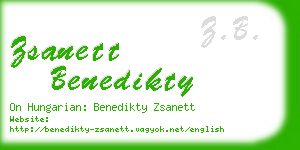 zsanett benedikty business card